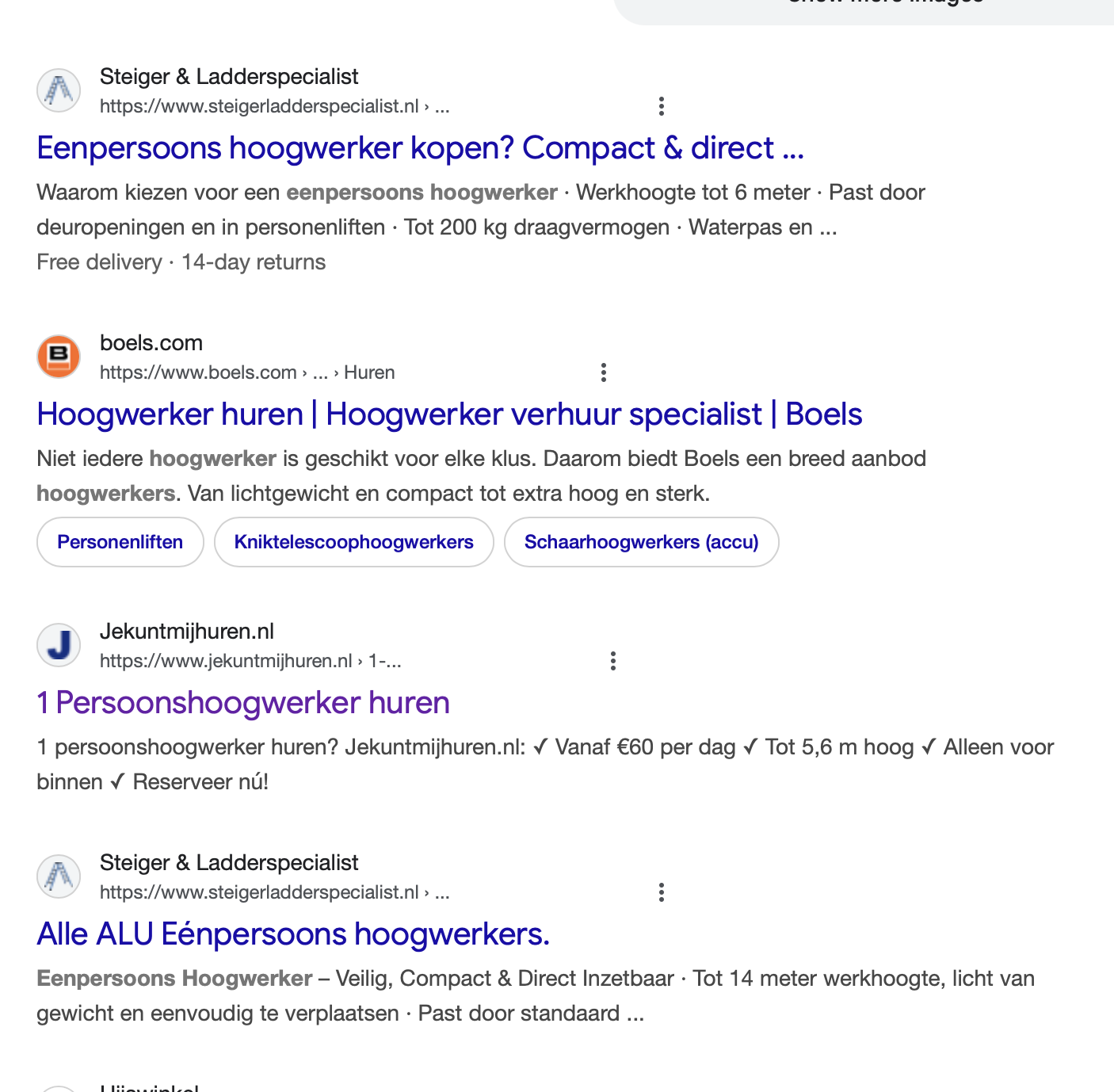steiger en ladder specialist in vindbaar in ai en staat op 1 in google door aikracht